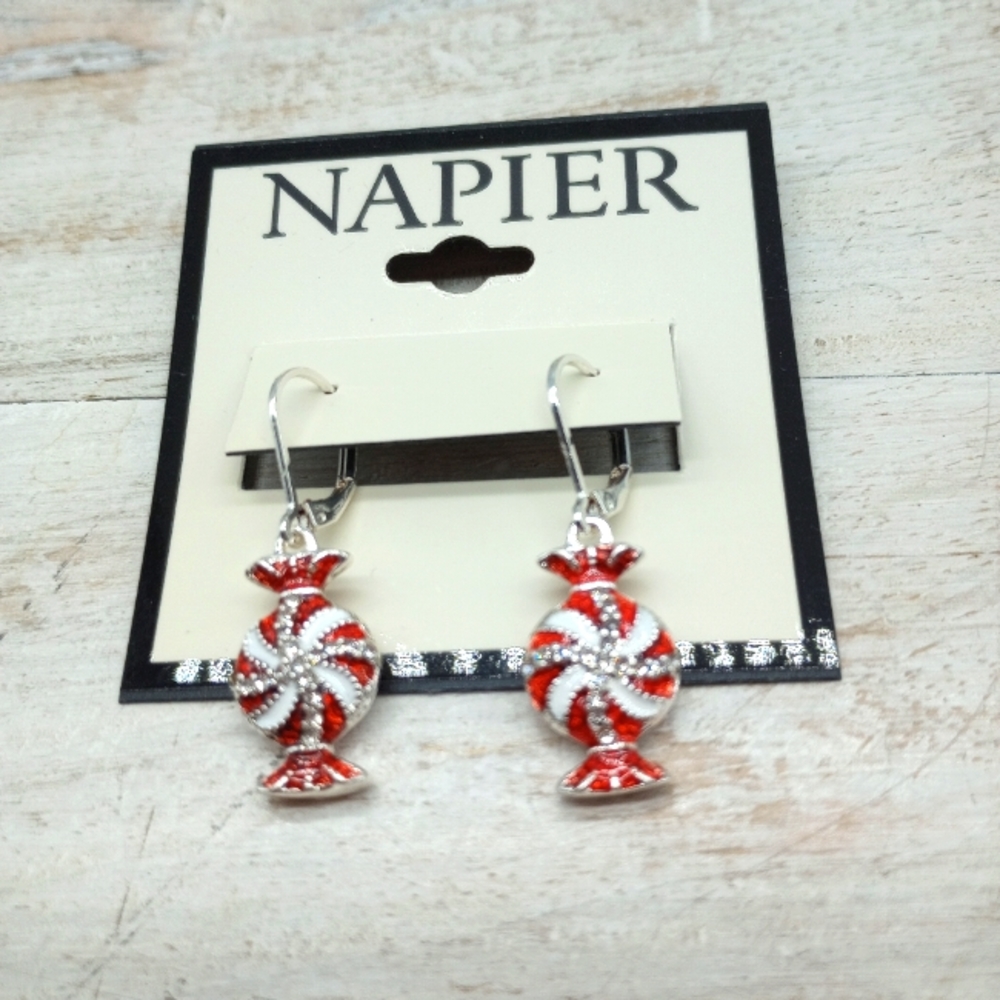 Napier Christmas Peppermint Candy Earrings